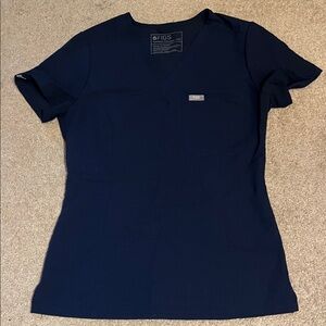 FIGS- women's Navy Slim Catarina - One-Pocket Scrub Top - XXS / Navy